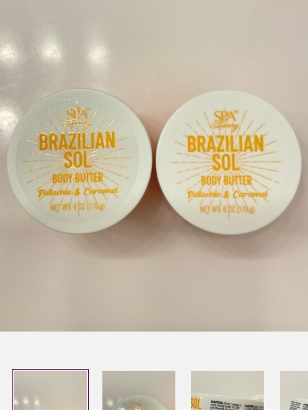 NWOT 2 Brazilian Sol Body Butter Pistachio & Caramel